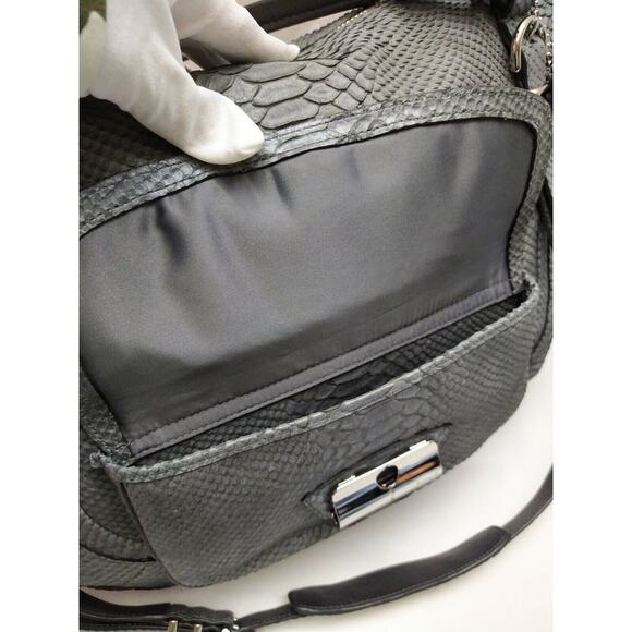 Coach Kristin Gray Leather Python Embossed Limited Edition Satchel Bag -NWT $798 - Picture 13 of 14